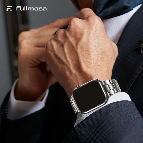 Fullmosa No Tools Needed Compatible Apple Watch Bands for Women Men 41mm 40mm 38mm 46mm 49mm 45mm 44mm 42mm, Metal Strap with Case for iWatch Seri...