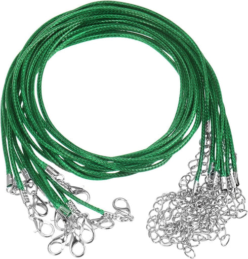 10pcs Waxed Necklace Cord Bulk, 16 Inches and 1.5mm Dia Necklace String Rope with Clasp for Pendants, Bracelets, Necklaces, Jewelry Making Beading...