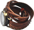 Women Watches Soft Leather Wrap Arond Watch Traval Word Map Watch Men Watch Brown/Black (15.95" Length)...