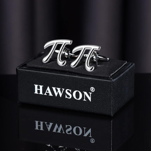 HAWSON Personalized Math Symbol ? Cufflinks Best Gift for Man Silver....