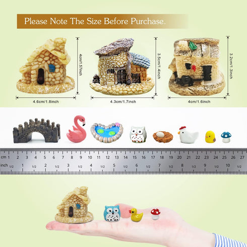 Dracarys Selected 50 Pcs Fairy Garden Accessories, Fairy Garden Kit, Fairy Garden Animals, Miniature Figurines, Micro Landscape Ornaments Kit, Mul...