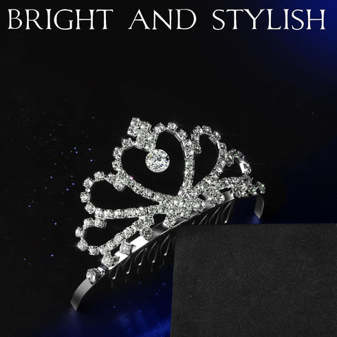 Teenitor Crown, 5pcs Tiaras for Women, Tiara Crown, Silver Tiara for Little Girls Rhinestone Headbands Wedding Headband Party...