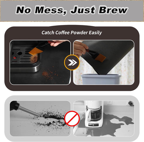 Coffee Mat Black Large Dish Drying Mat for Kitchen Counter, Hide Stain Absorbent Coffee Bar Mat Spill Mat, Coffee Maker Station Pot Mat for Counte...