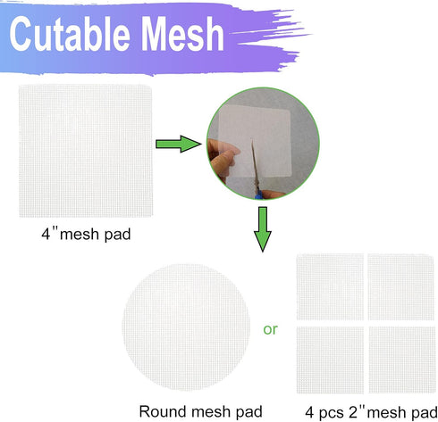 50 Packs 4 Inch Flower Pot Hole Mesh Pad, Plastic Mesh Screen Bonsai Pot Bottom Drainage Hole Grid Mat Mesh, Plant Succulent Pot Planter Drainage ...