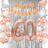 Happy 60th Birthday Decorations for Woman-Complete 60 Party Decor-Rose Gold 60th Birthday Balloons Kit for Women with 40" Giant 60 Number Balloon...