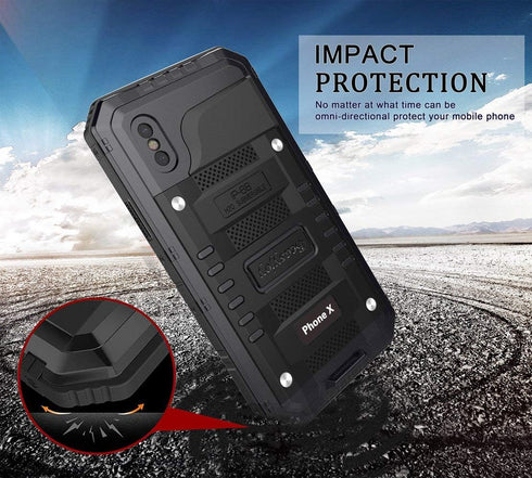 Beasyjoy for iPhone X Case iPhone 10 Metal Case Heavy Duty Cover with Screen Full Body Protection Shockproof Dustproof Drop Proof Rugged Durable M...