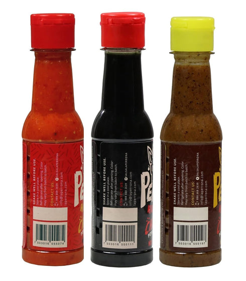 La Perrona Hot Sauce Variety | Chiltepin, Roasted and Black | 5 Ounce Bottles | Handmade | Salsa Picante 3 Pack...