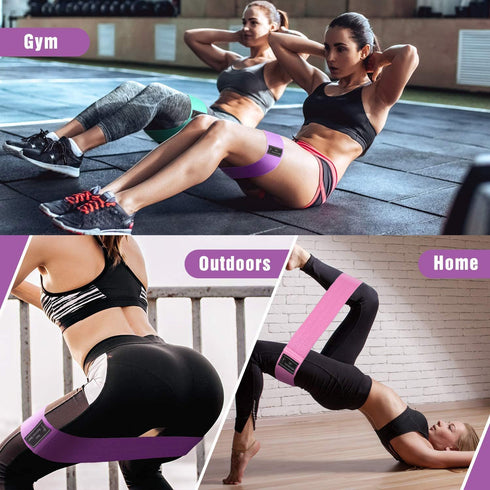 3 Levels Fabric Resistance Bands Set, Booty Bands for Working Out, Exercise Bands for Legs and Butt, Fitness Loop Bands for Women and Men, Non-Sli...