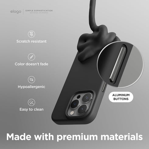 elago Magnetic Silicone Case Compatible with iPhone 15 Pro Case 6.1 Inch Compatible with All MagSafe Accessories - Built-in Magnets, Soft Grip Sil...