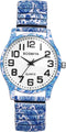 Avaner Elastic Strap Wristwatch, Big Number Analog Quartz Bracelet Watch, Printed Band Bangle Watch for Women...