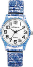 Avaner Elastic Strap Wristwatch, Big Number Analog Quartz Bracelet Watch, Printed Band Bangle Watch for Women...