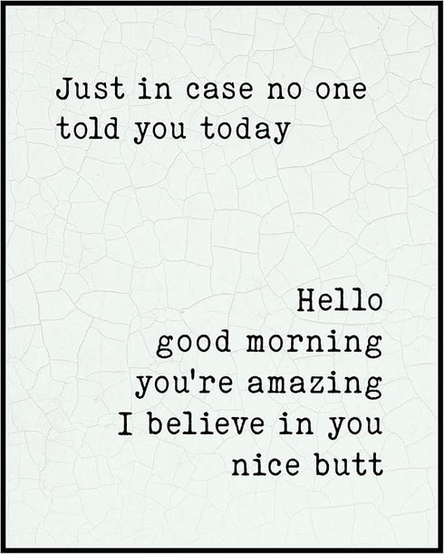 Posterizer 1 pcs-Nice Butt-Funny Restroom Print-Comedy Art-Typography Art- Gift for Men Women Entrepreneur Teens- Bathroom, restroom Decor- unfram...