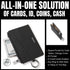 Slim Card Wallet with Keychain for Women & Men, Genuine Leather Credit Card Holder, Small Front Pocket Wallets with Coin Pouch, Black, Ultra Thin,...