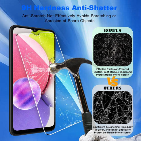 2+2 Pack Tempered Glass Screen Protector for Samsung Galaxy A03S 5G with Camera Lens Protector,Ultra HD, 9H Hardness,Case Friendly...