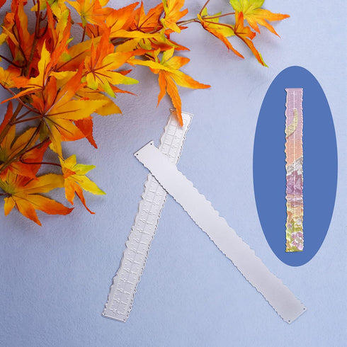 2pcs 8.4 Inch Irregular Edges Ruler Metal Die Cuts Measurements Carbon Steel Cutting Dies Embossing Template for Card Making Paper Craft Scrapbook...