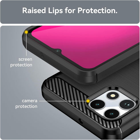Osophter for Revvl 7 5G Case: T-Mobile Revvl 7 5G Phone Case Shock-Absorption Flexible TPU Rubber Protective Cell Cover for T-Mobile Revvl 7 5G(Bl...