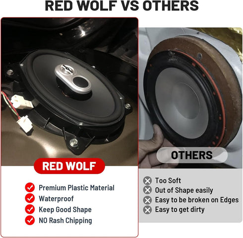 RED WOLF 6X9 Inch Front Door Speaker Adapter W/Speaker Wiring Harness for 2004 Up Toyota 4Runner Camry Highlander, Lexus CT GX LS Install Aftermar...