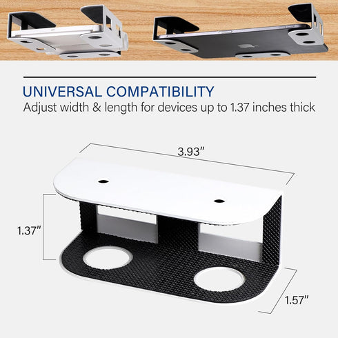 Under Desk Laptop Storage Mount, Metal Under Desk Laptop Holder, for Devices Thickness 1.37" for MacBook,Laptop,Mini,Keyboard,Router,with Anti-Scr...