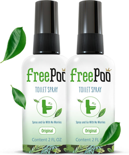 FreePoo - Pack of 2 Toilet Odorizer Lemongrass - Pre Poop Odor Blocker, Aromatic Bathroom Spray, Potty Deodorizer, Air Freshener - 2 x 2.0 floz...