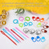 Yizzvb 3 Pcs Crochet Ring+30Pcs Stitch Markers, Knitting & Crochet Accessories Set, Adjustable Tension Rings for Finger Yarn, 6 Large Eye Blunt Ne...