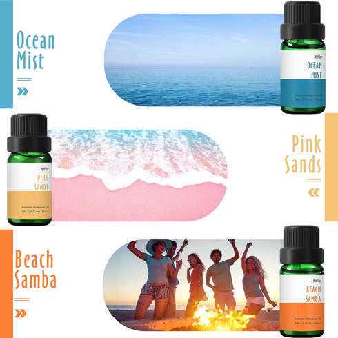 Beach Fragrance Oil, MitFlor Premium Scented Oils for Diffuser, Soap & Candle Making Scents, Summer Aromatherapy Essential Oils Set, Coastal Linen...