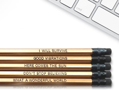 Good Vibes - Inspirational Pencils Engraved With Funny And Motivational Sayings For School And The Office...