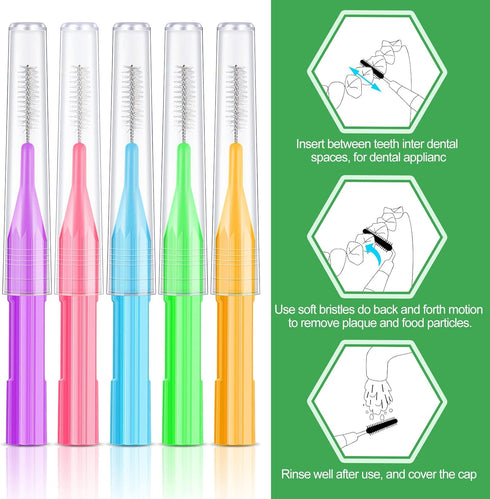 Zopeal 250 Pieces Braces Flossers Interdental Brush for Cleaner Tooth Toothpick Dental Teeth Flossing Head Oral Dental Hygiene Cleaning Tool Soft ...