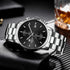 GOLDEN HOUR Fashion Business Mens Watches with Stainless Steel Waterproof Chronograph Quartz Watch for Men, Auto Date...