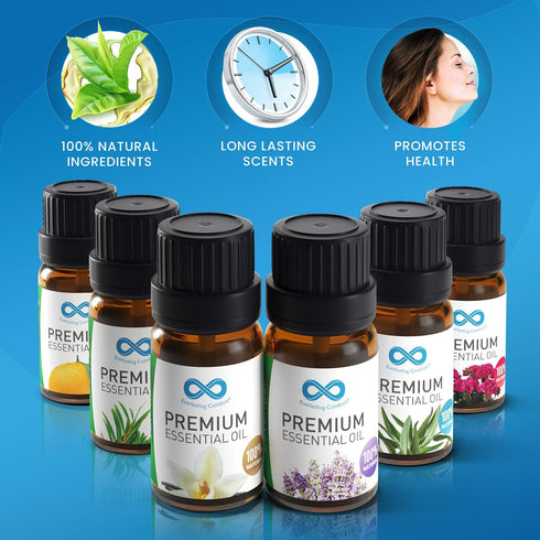 Everlasting Comfort Pure Essential Oils Set - Natural Aromatherapy Essential Oils for Diffuser, Humidifier, Home, Skin - Lavender, Geranium, Vanil...