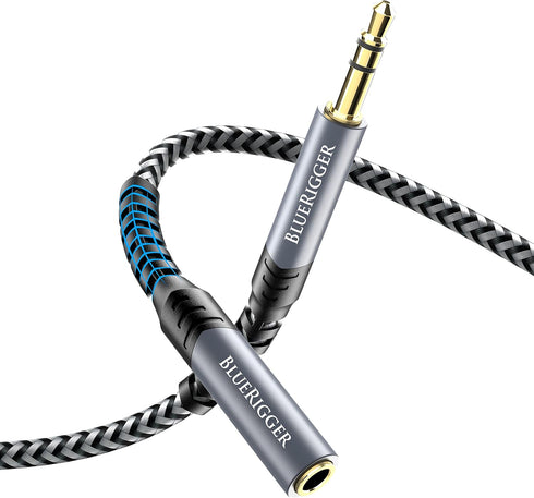 BlueRigger Headphone Extension Cable (25FT, 24K Gold Plated Jack, Hi-Fi Sound, 3.5mm Male to Female Stereo Audio Cable) – Aux Cord for iPod, Lapto...