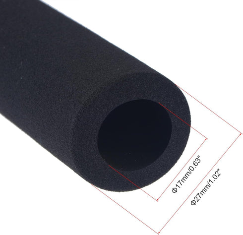 uxcell Foam Tubing for Handle Grip Support, Pipe Insulation, 17mm ID 27mm OD 295mm Length Black 2pcs...