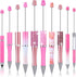 10 Pcs Pink Beadable Pen Bulk Diamond Rhinestone Beadable Pens 2 in 1 Stylus Bead Pen Empty Tube Floating DIY Pens Plastic Black Ink Ballpoint Pen...