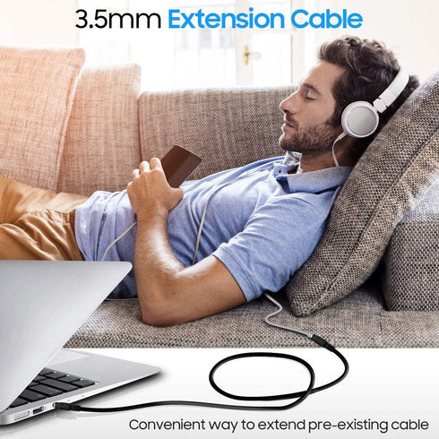Cmple - 3.5mm 1/8" Stereo Audio Aux Headphone Cable Extension Cord Male to Female 25 Feet...