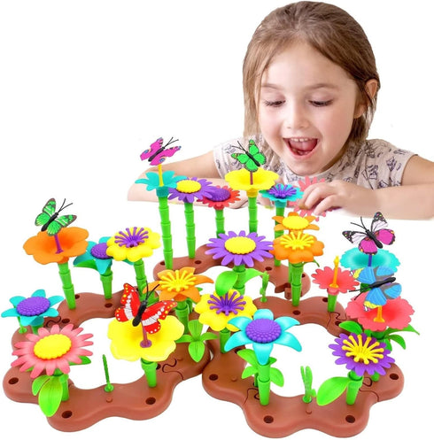 Blocks Toys Flower Garden for Girls Toys STEM, Educational Toy Gardening Pretend Play Set Upgrade DIY Flower Stacking Toys for Kids Preschool...