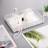 Feyarl Crystal Vanity Makeup Perfume Tray Ornate Jewelry Trinket Organizer Cosmetic Decorative Tray Skin Care Storage for Home Dressing Table Wedd...