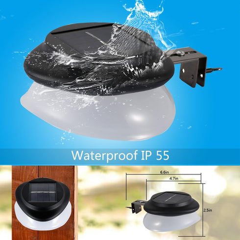 Solar Gutter Lights Outdoor, 9 LED, Super Bright, Waterproof, Wireless Security for Garden, Wall, Yard, Deck...