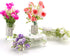 Miniature Flowers with Vase Dollhouse Glass Vase 1:6 Scale Mini Flower in Vase,Flower in Tall Glass Vase(Set of 4)...