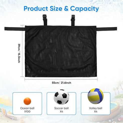 Pool Floats Storage Bag, Expandable pool toy storage? Poolside Storage Mesh Package for Most Frame Swimming Pools for Storing Toys and Outdoor Sup...