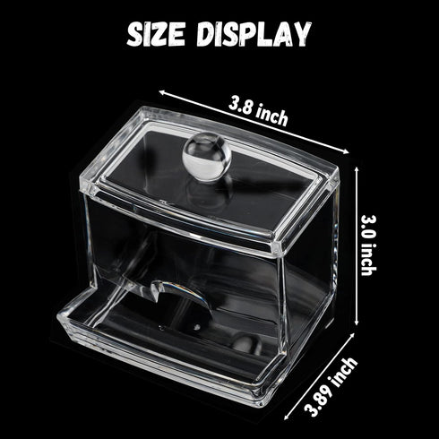10 Ounce Cotton Swab Pad Holder With Lid Large Acrylic Clear Bathroom Organizer, Cotton Ball Holder Apothecary Jar for Makeup Pads/Toothpicks/Dent...