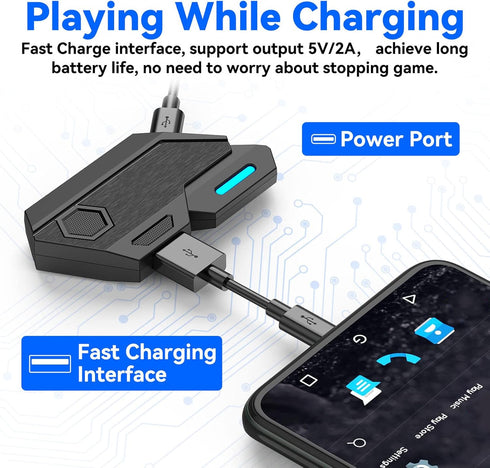 Wired Keyboard and Mouse Adapter for Mobile Games, Bluetooth 5.0 Gaming Mouse and Keyboard Converter for PUBG Mobile...