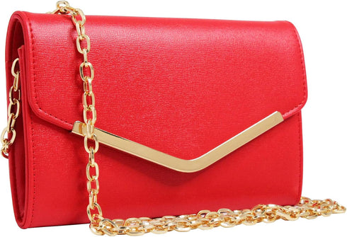 Clutch Purse Evening Bag for Women?Envelope Handbag With Detachable Chain...
