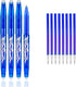 Erasable Gel Pens Blue Pen 0.7mm Fine Point, Pack of (4 Blue Pen+ 8 refills) Blue Ink Erasable Pens for smooth writing office pens back to school ...