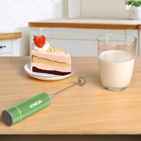 Electric Milk Frother Handheld,Travel Coffee Drink Mixer Batteries Included, 304 Stainless Steel Whisk for latte Cappuccino,Bulletproof Coffee Hot...