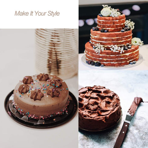 4 PCS Cake Decorating Icing Spatula set with 4, 6, 8 & 10 Inch Stainless Steel Blade, Wood Handle Frosting Spatulas and Cake Stripping Tool...