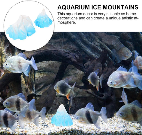 Ipetboom Aquarium Snow Mountain Decoration - 2PCS Iceberg Model Fish Tank Decoration - Iceberg Glacier Landscape Decoration Turtle Tank Accessorie...