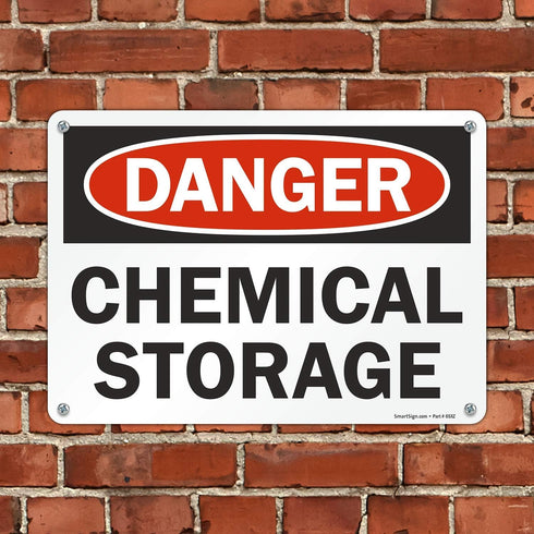 SmartSign "Danger - Chemical Storage" Sign | 10" x 14" Plastic...
