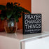 Farmhouse Bathroom Decor for Home, Rustic Bathroom Wall Decor Box Signs about 8" Square, Prayer Changes Things...