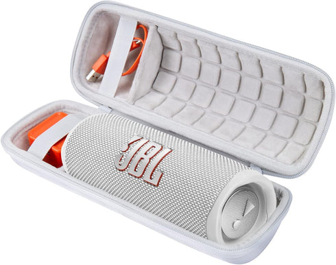 co2CREA Hard Travel Case Replacement for JBL Flip 6 FLIP 5 Waterproof Portable Bluetooth Speaker (White Case)...