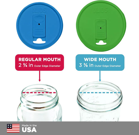 Mason Jar Drink Lid, Wide Mouth, White, Pack of 2...