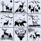 9 Pcs Large Deer Stencils for Painting - Reusable Forest Mountain Tree Deer Head Stencils Painting Templates for Scrapbooking Drawing Wood Wall Ca...